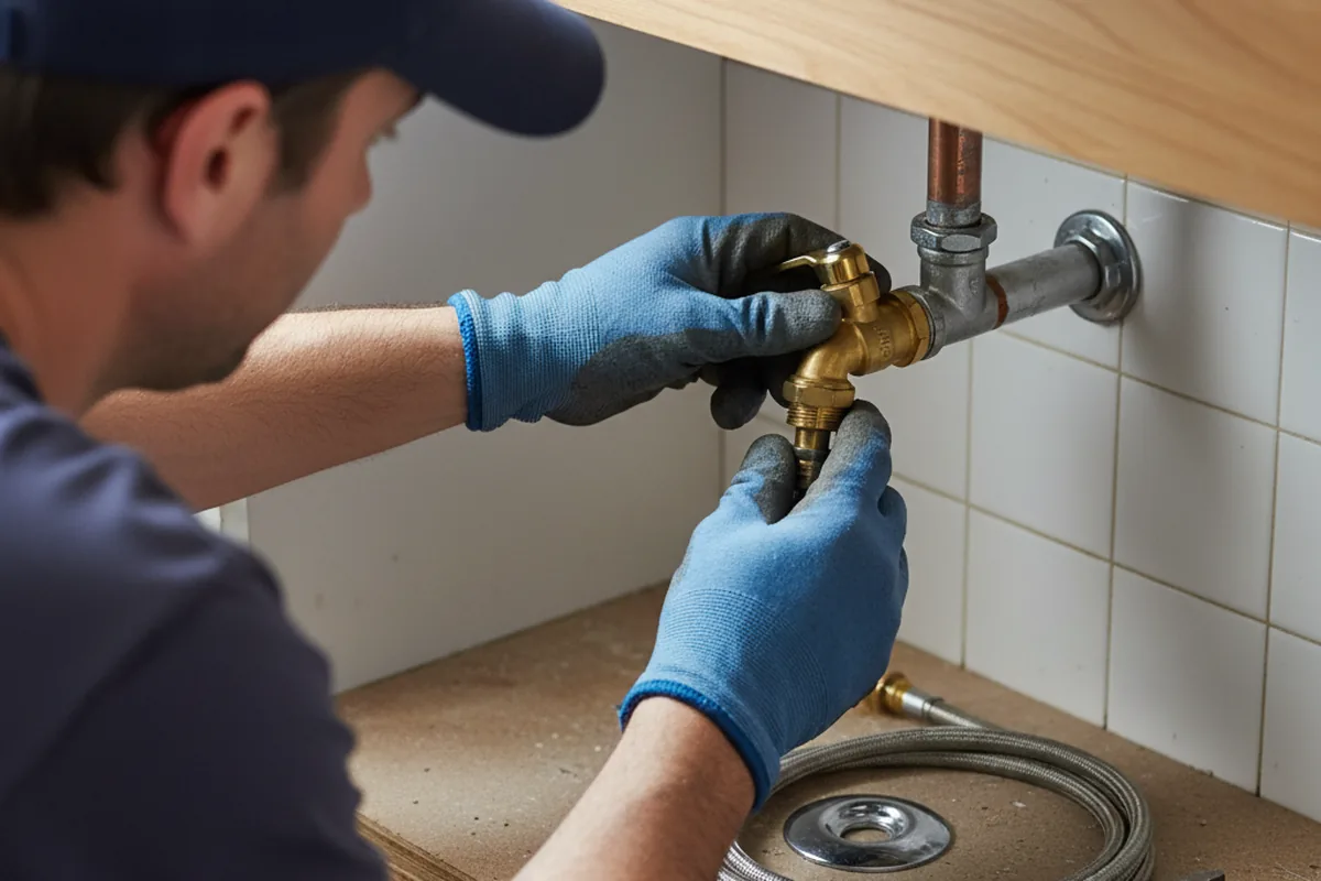 Shutoff valve and fitting work during Faucet and Fixture Repair in Dunlo
